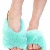 My Violet Mint Fluffy Slides