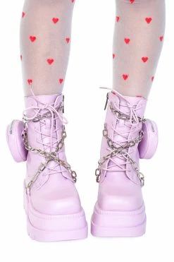 My Violet Candy Stash Platform Boots - Pink New Arrivals