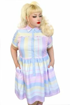 My Violet MV Originals Doris Pastel Striped Dress