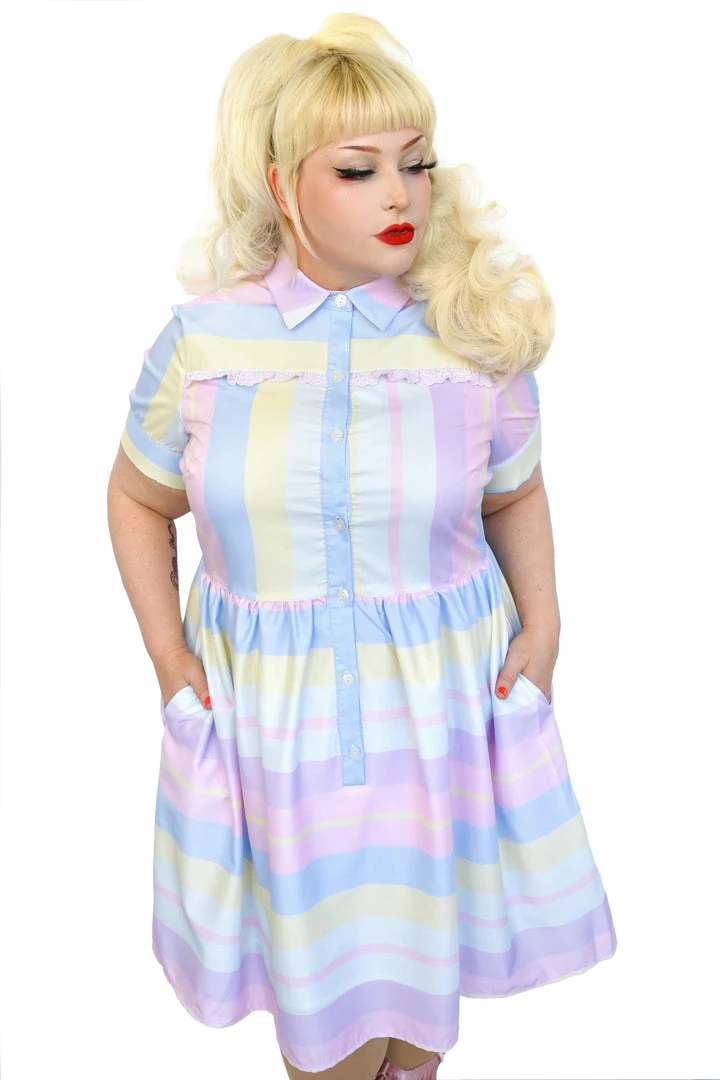My Violet MV Originals Doris Pastel Striped Dress