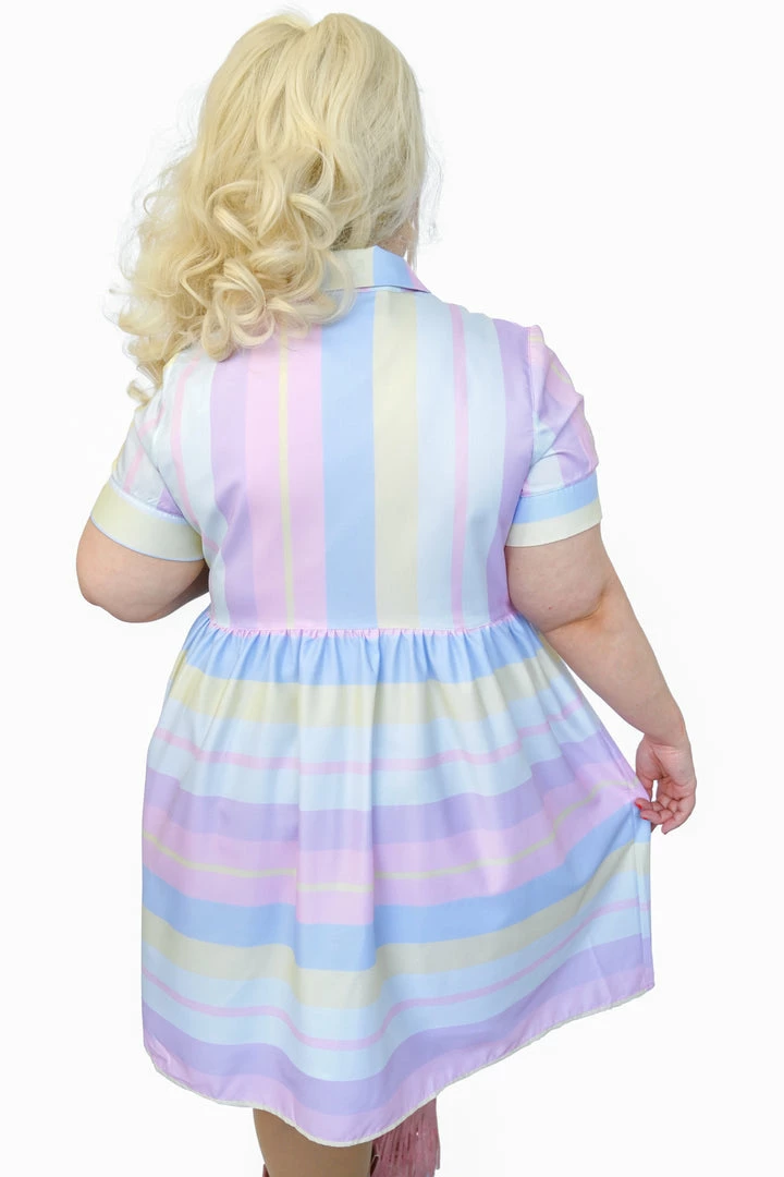 My Violet MV Originals Doris Pastel Striped Dress
