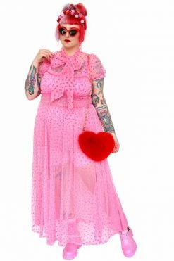 My Violet Venus Mesh Heart Maxi Dress