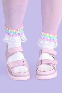 My Violet Quilted Puff Strappy Sandals (5.5 Left!) New Arrivals