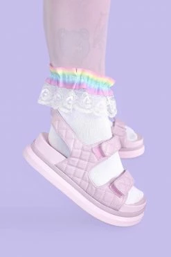 My Violet Quilted Puff Strappy Sandals (5.5 Left!) New Arrivals