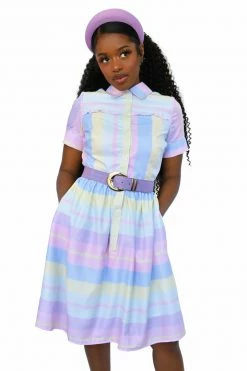 My Violet MV Originals Doris Pastel Striped Dress