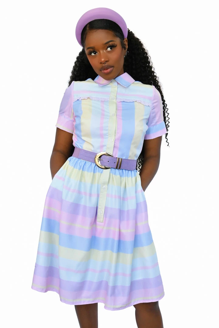 My Violet MV Originals Doris Pastel Striped Dress