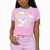 My Violet Sleepy Sheepy Cropped Tee - Pink