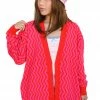My Violet SAMPLE Pink And Red Zig Zag Cardigan O/S