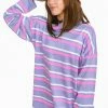 My Violet SAMPLE Purple N Pink Slouchy Stripe Top O/S