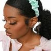 My Violet Accessories Satin Scrunch Headband - Mint