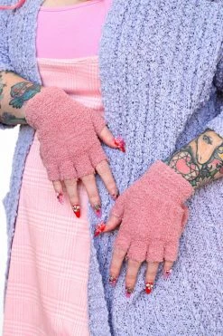 My Violet New Arrivals Fuzzy Mittens - Pink