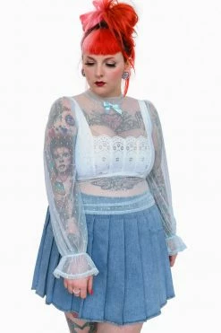 My Violet Sheer Frills Blouse - Baby Blue MV Originals