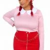 My Violet Debbie Long Sleeve Crop Top - Pink MV Originals