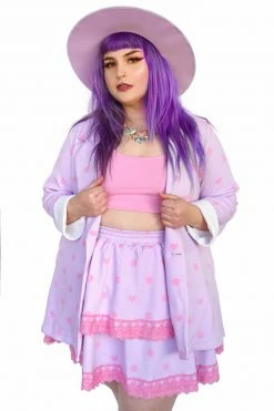 My Violet IMPERFECT SAMPLES Heather Hearts And Dots Blazer - FINAL SALE