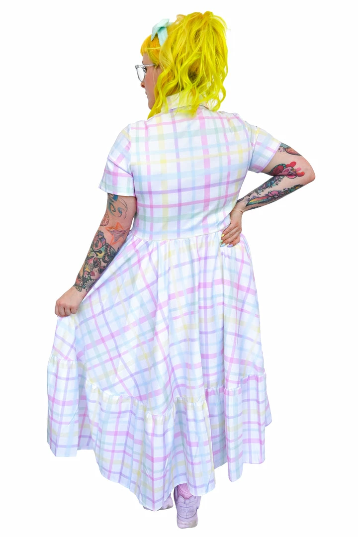 My Violet Rue Rainbow Plaid Maxi Dress