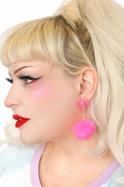My Violet Sugar Puff Earrings - Pink Flamingo
