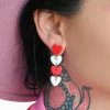 My Violet String Of Hearts Earrings New Arrivals