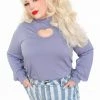 My Violet Scarlette Heart Cutout Top - Midnight Lavender