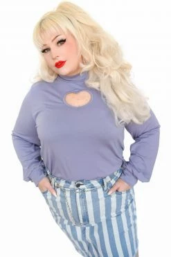 My Violet Scarlette Heart Cutout Top - Midnight Lavender