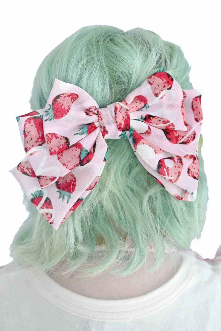 My Violet Strawberry Fields Oversized Hair Bow
