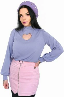 My Violet Scarlette Heart Cutout Top - Midnight Lavender