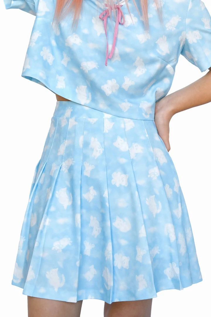 My Violet Cloudy Day Pleated Skirt MV Originals