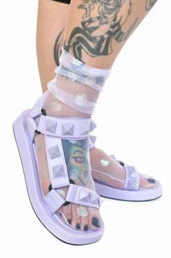 My Violet Lavender Studded Sandals New Arrivals