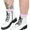 My Violet New Arrivals Soft White Combat Boots