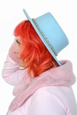 My Violet Chained Hard Brim Hat - Light Blue