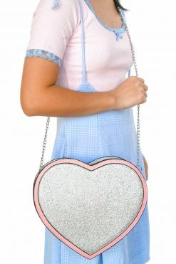 My Violet Glitter Sweet Heart Bag New Arrivals