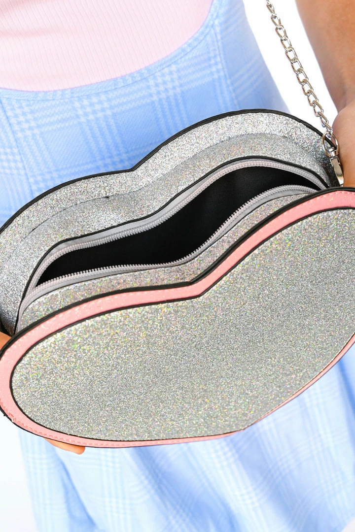 My Violet Glitter Sweet Heart Bag New Arrivals