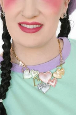 My Violet New Arrivals Pastel Cluster Heart Necklace