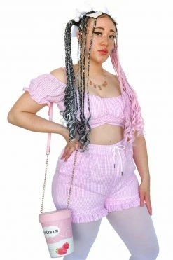 Sweet Generis Pink Picnic Ruffle Shorts