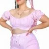 Sweet Generis Pink Picnic Crop Top Tops