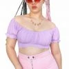 My Violet Melody Cropped Tie Back Blouse - Lavender New Arrivals