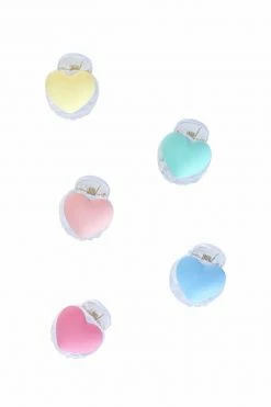 My Violet Pastel Heart Hair Clips
