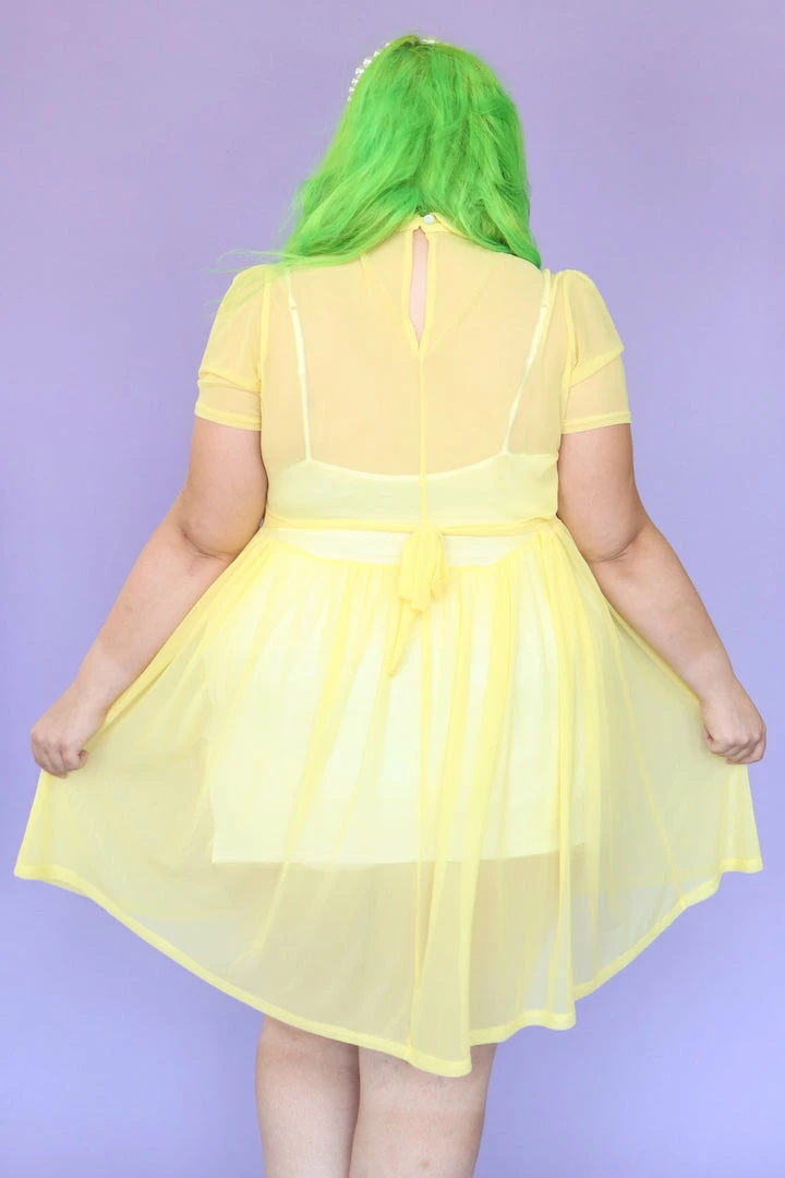 My Violet MV Originals Courtney Mesh Babydoll Dress - Yellow