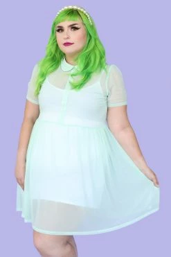 My Violet MV Originals Courtney Mesh Babydoll Dress - Mint (XS Left!)