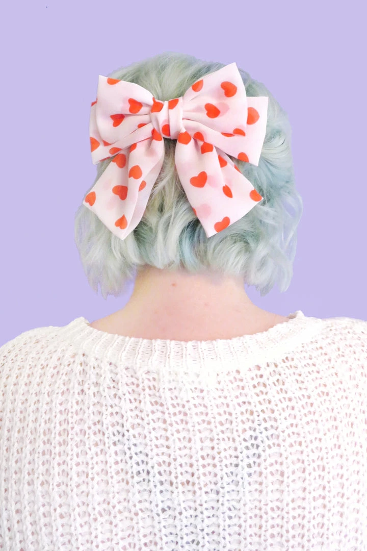 My Violet Lovestruck Oversized Hair Bow - White New Arrivals