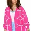 My Violet SAMPLE Pink Windows Cardigan Sweater O/S