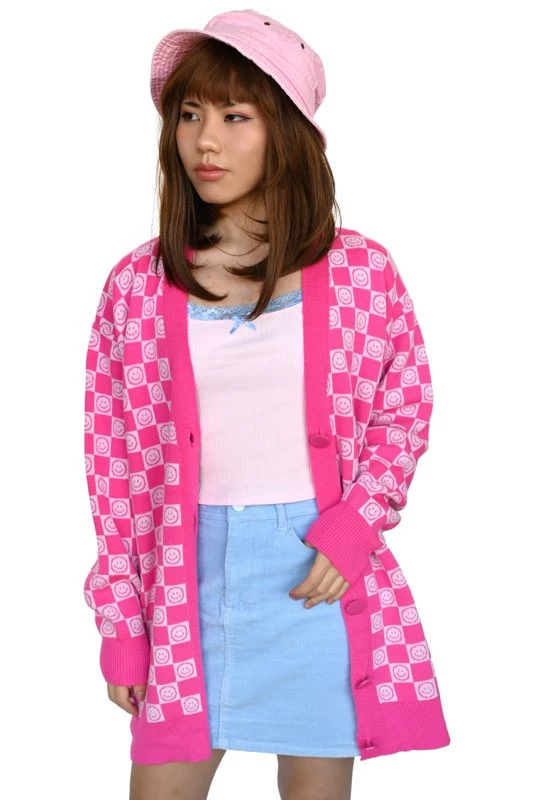 My Violet New Arrivals SAMPLE Put On A Happy Face Cardigan Sweater O/S