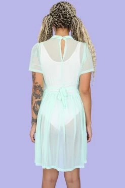 My Violet MV Originals Courtney Mesh Babydoll Dress - Mint (XS Left!)