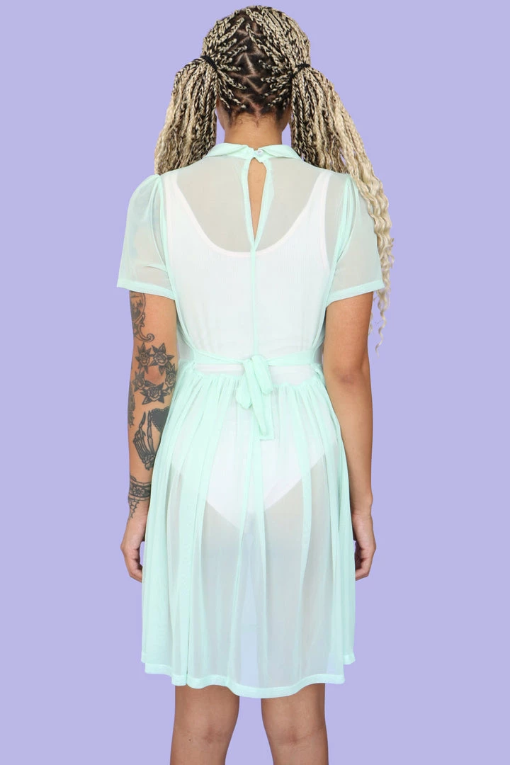 My Violet MV Originals Courtney Mesh Babydoll Dress - Mint (XS Left!)