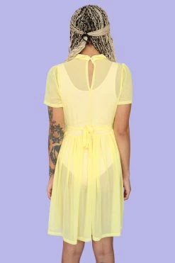 My Violet MV Originals Courtney Mesh Babydoll Dress - Yellow