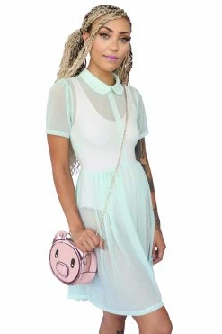 My Violet MV Originals Courtney Mesh Babydoll Dress - Mint (XS Left!)